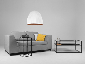 PLISSART M pendellampa - vit/koppar small 2