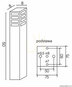 Utomhus pollare SU-MA RADO III 2 DG mörkgrå 50 cm small 3