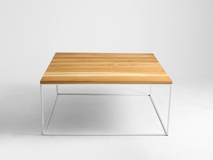 TENSIO soffbord i massivt trä 100x100 - ek, vit small 3