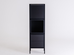 Hylla SKAP BLACK 1R3 MIX svart med metallram, 145 cm small 3