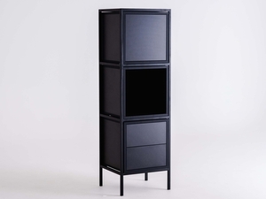 Hylla SKAP BLACK 1R3 MIX svart med metallram, 145 cm small 0