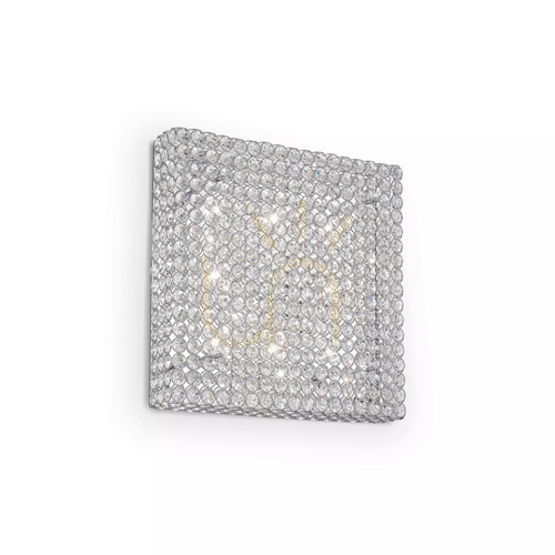 Kontrollera Plafond Ideallux Admiral PL8 krom kristall 51 cm 080352