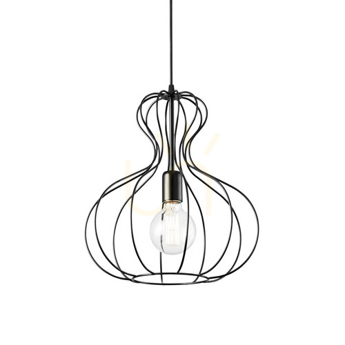 Kontrollera Pendellampa Ideallux Ampolla 148502 svart metall Ø35 cm
