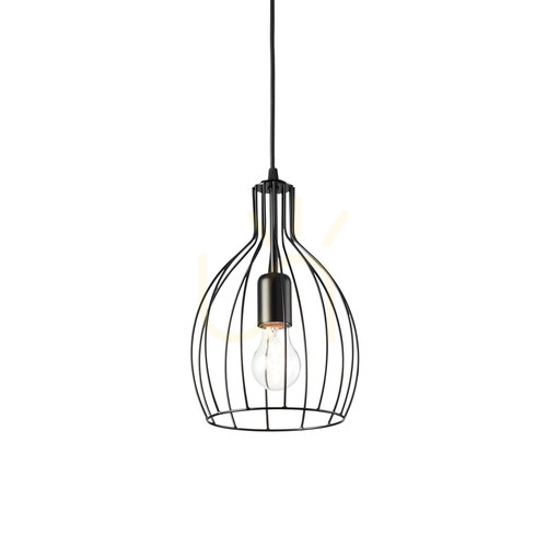 Kontrollera Taklampa Ideallux Ampolla svart metall 20,5 cm E27 148151