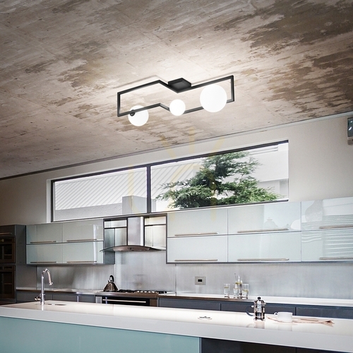 Kontrollera Plafond Ideallux Angolo PL3 Nero svart 3xG9 284286