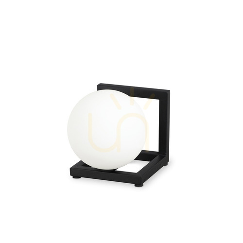 Kontrollera Bordslampa Ideallux ANGOLO TL1 Nero svart aluminium glas 12 cm 284316