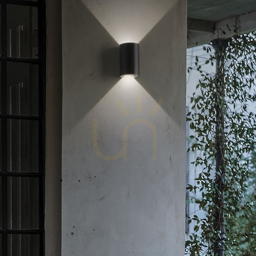 Kontrollera Utomhusvägglampa Ideallux APOLLO AP svart LED 6W aluminium 137391