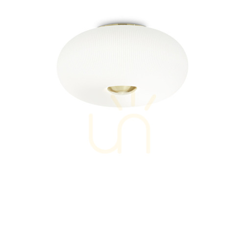 Kontrollera Plafond Ideallux Arizona PL5 vit glas 50 cm 214511