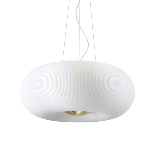 Kontrollera Pendellampa Ideallux Arizona SP5 vit glas 5-ljus 52 cm 214481