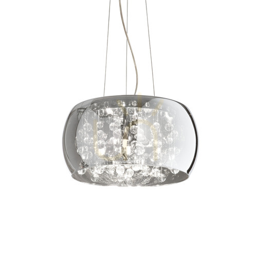 Kontrollera Hänglampa Ideallux AUDI-80 SP5 Fumé 5-ljus krom glas 40 cm 197661