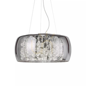 Hänglampa Ideallux Audi-80 SP8 Fumé krom glas 50 cm 197654 small 1