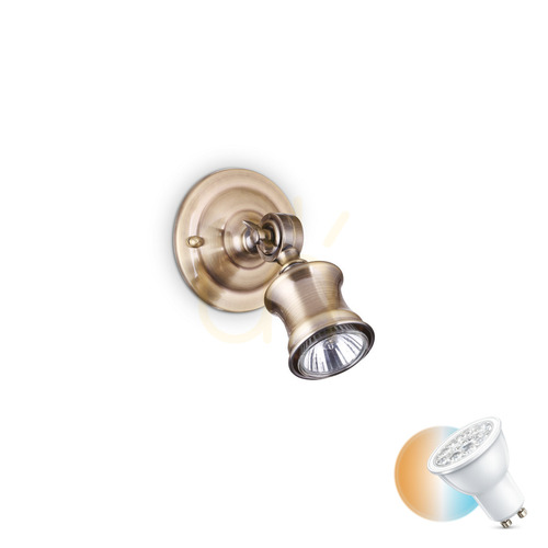 Kontrollera Vägglampa Ideallux BARBER AP1 champagne mässing GU10 159997