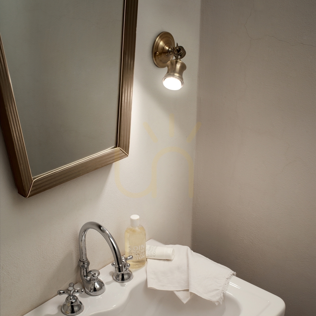 Utsikt Vägglampa Ideallux BARBER AP1 champagne mässing GU10 159997 Vägglampa Ideallux BARBER AP1 champagne mässing GU10 159997