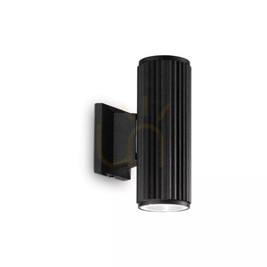 Utomhusvägglampa Ideallux BASE AP2 Nero svart GU10 2-ljus 129433 small 1