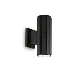 Utomhusvägglampa Ideallux BASE AP2 Nero svart GU10 2-ljus 129433 small 3