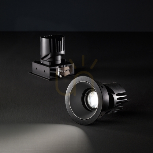 Kontrollera Rund lampinfällnadsram Ideallux BENTO svart aluminium 10,7 cm 287881