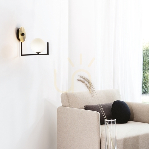 Kontrollera Vägglampa Ideallux BIRDS AP1 svart glas metall G9 273655