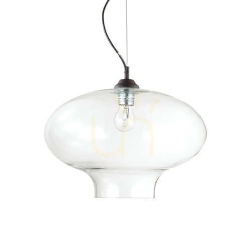 Kontrollera Taklampa Ideallux BISTRO SP1 Round transparent glas Ø40 cm 120898