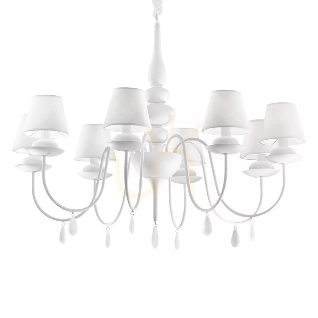 Förhandsvisning Taklampa Ideallux Blanche SP8 Nero svart 8xE14 111896 Taklampa Ideallux Blanche SP8 Nero svart 8xE14 111896