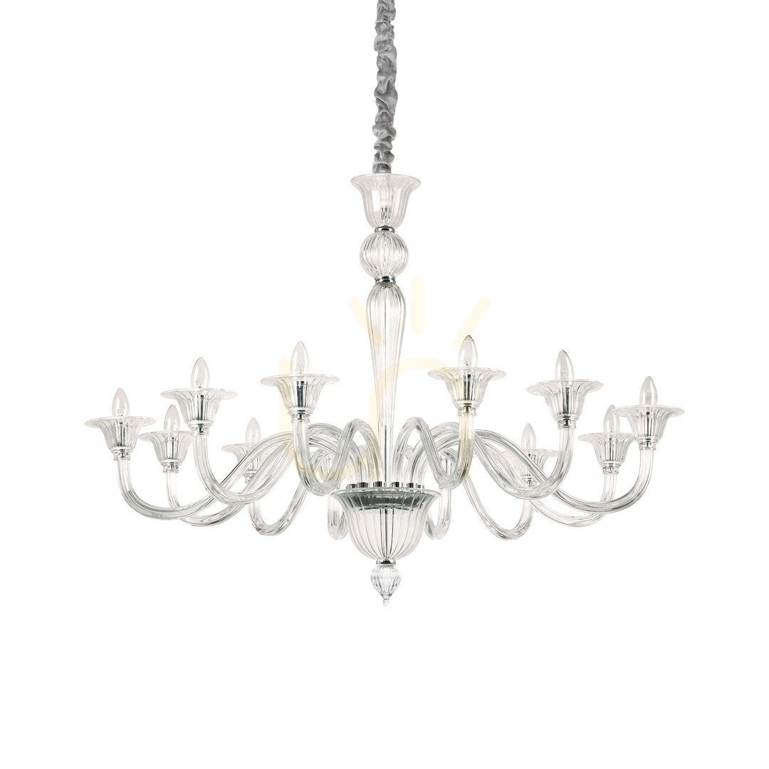 Kontrollera Taklampa Ideallux BRIGITTA SP12 Transparent glas 120 cm 199375 Taklampa Ideallux BRIGITTA SP12 Transparent glas 120 cm 199375