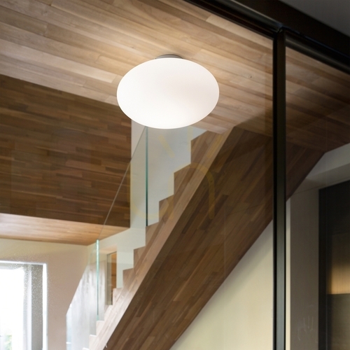 Kontrollera Plafond Ideallux CANDY PL1 D40 vit glas 086781