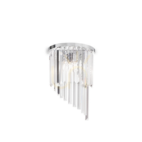 Kontrollera Vägglampa Ideallux Carlton AP3 krom kristall 3xE14 168913