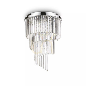 Plafond Ideallux Carlton PL12 Oro guld kristall 50 cm 213507 small 2