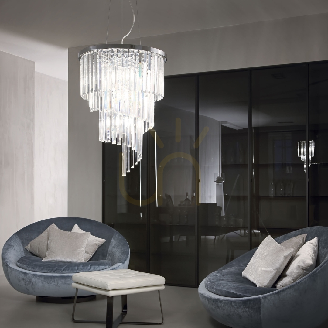 Display Taklampa Ideallux Carlton SP12 guld kristall 50 cm 213521 Taklampa Ideallux Carlton SP12 guld kristall 50 cm 213521