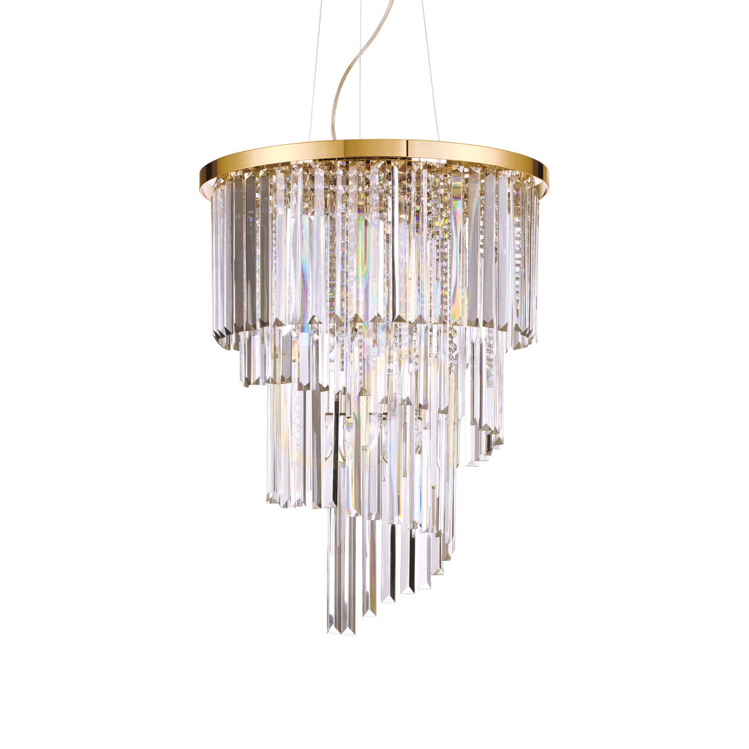 Kontrollera Taklampa Ideallux Carlton SP12 guld kristall 50 cm 213521 Taklampa Ideallux Carlton SP12 guld kristall 50 cm 213521