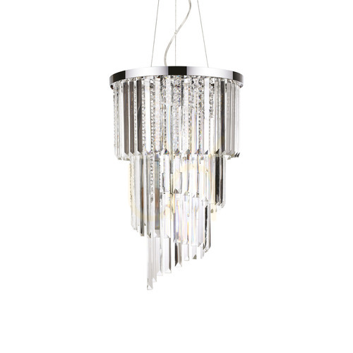 Kontrollera Taklampa Ideallux Carlton SP8 Cromo krom kristall 40 cm 117737