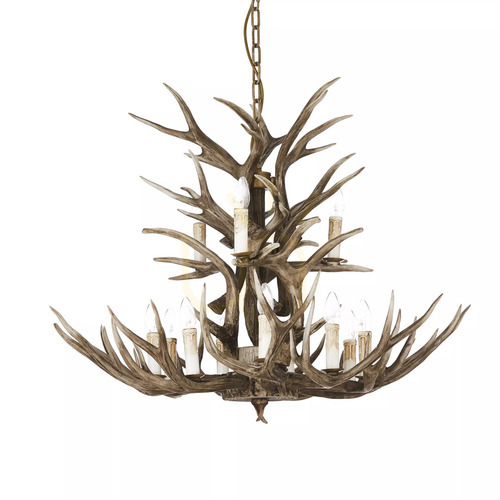 Kontrollera Pendellampa Ideallux Chalet SP12 beige 100 cm 113975