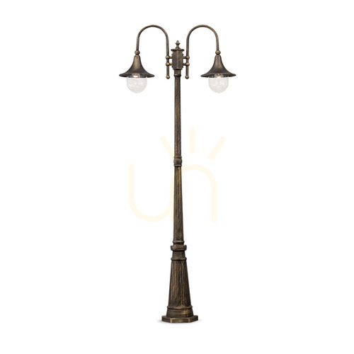 Kontrollera Utomhusstående lampa Ideallux Cima PT2 Nero svart 216 cm E27 024097