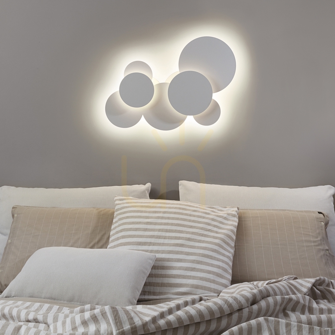 Utsikt Plafond Ideallux CLOUD PL D74 vit LED 46W 285207 Plafond Ideallux CLOUD PL D74 vit LED 46W 285207