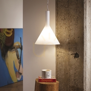 Pendellampa Ideallux Cocktail SP1 Big Bianco vit glas 35 cm 074313 small 2
