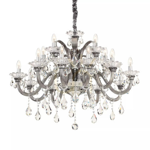 Kontrollera Taklampa Ideallux Colossal SP15 grå kristall Ø95 cm 081526