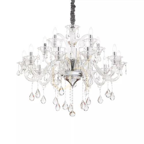Kontrollera Taklampa Ideal Lux Colossal 114170 15-ljus krom glas kristall Ø95 cm