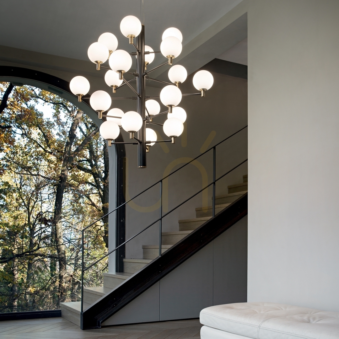 Utsikt Pendellampa Ideallux Copernico SP12 svart 71 cm 197319 Pendellampa Ideallux Copernico SP12 svart 71 cm 197319