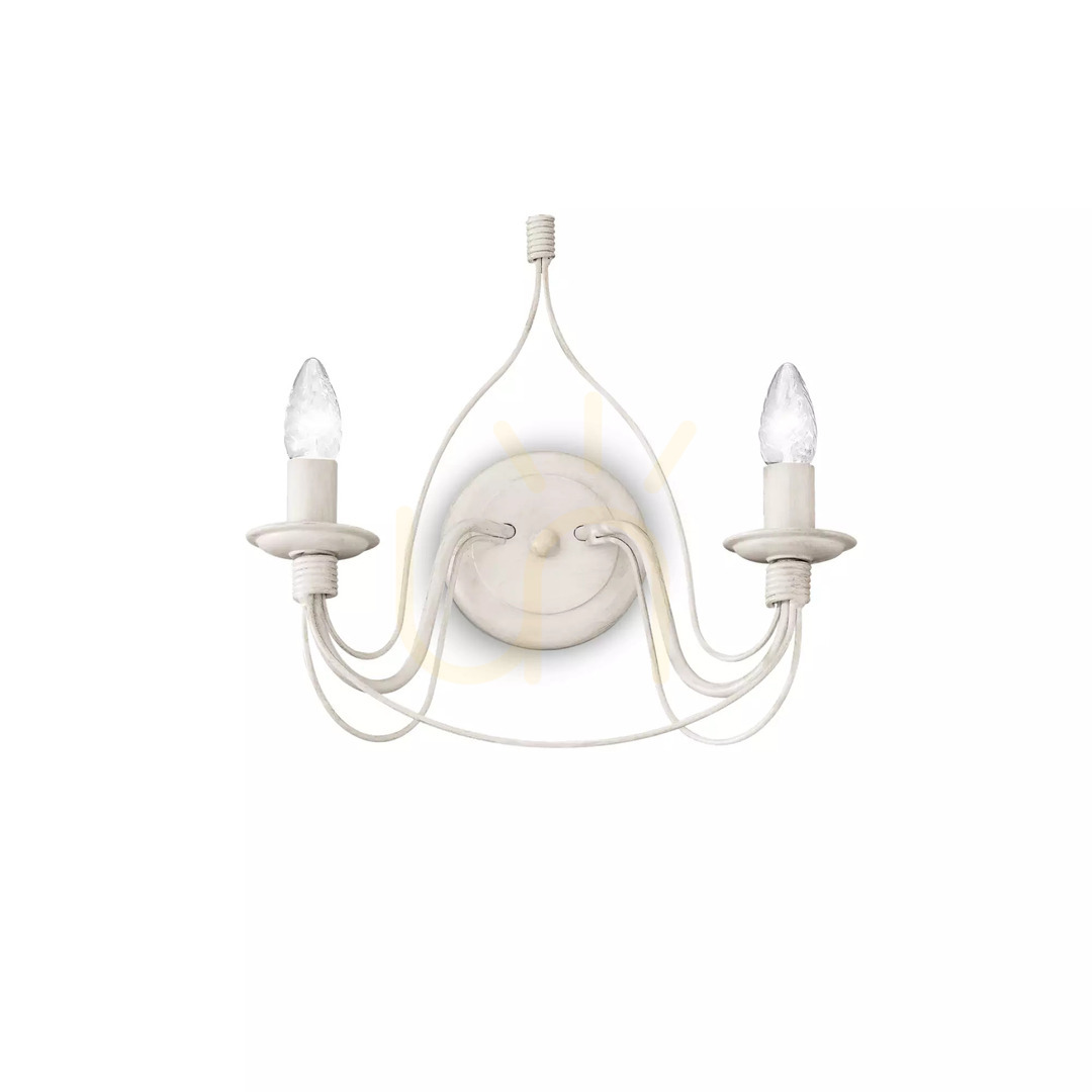 Utsikt Vägglampa Ideallux CORTE AP2 Bianco vit 2xE14 028460 Vägglampa Ideallux CORTE AP2 Bianco vit 2xE14 028460