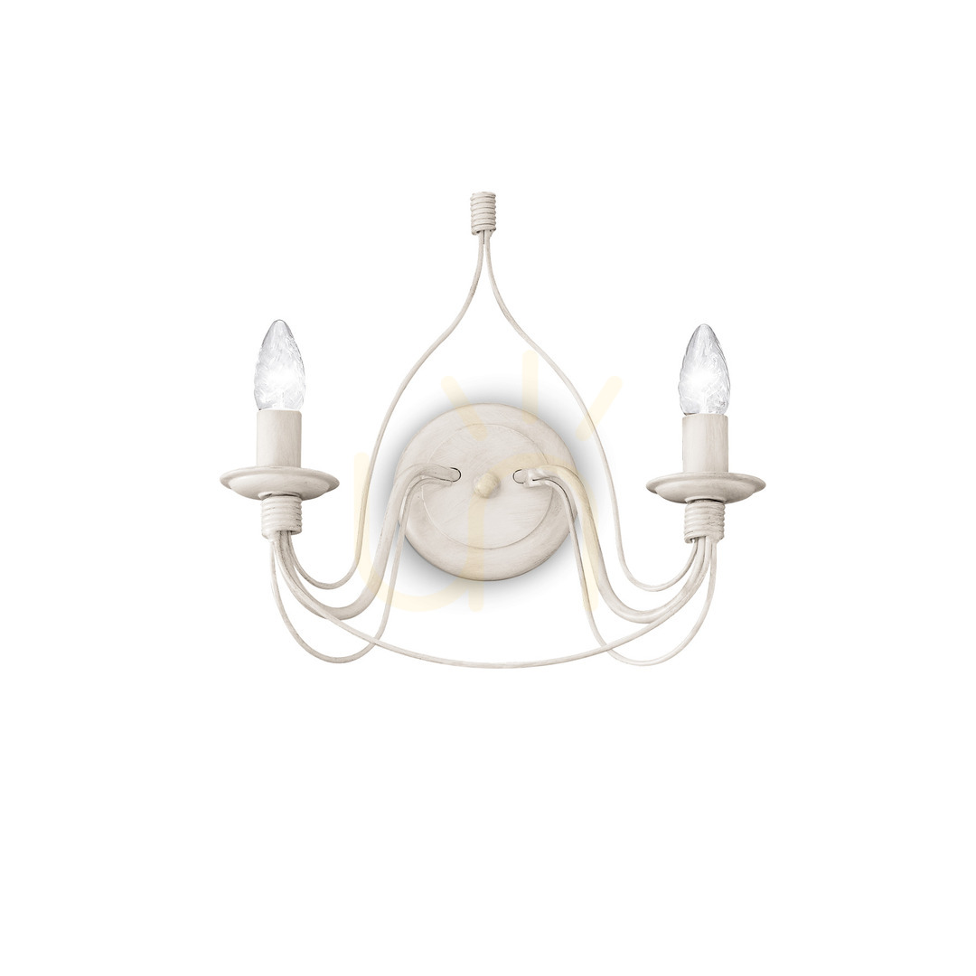 Kontrollera Vägglampa Ideallux CORTE AP2 Bianco vit 2xE14 028460 Vägglampa Ideallux CORTE AP2 Bianco vit 2xE14 028460