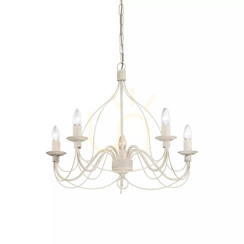 Kontrollera Taklampa Ideallux CORTE SP5 Bianco vit 5-ljus 64 cm 005881