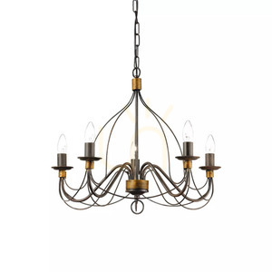 Taklampa Ideallux Corte SP5 Ruggine rostfärgad metall 64 cm 057187 small 1