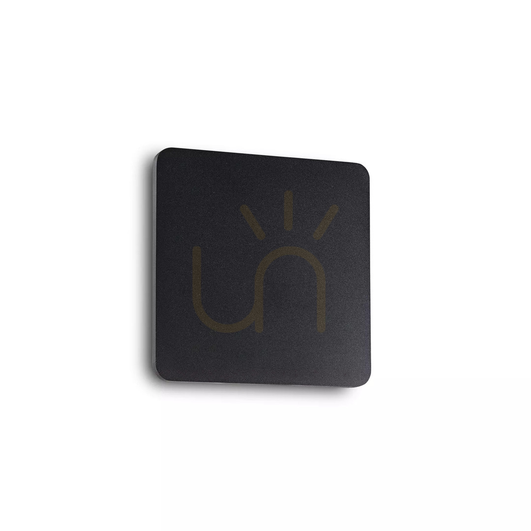 Utsikt Vägglampa Ideallux Cover AP D15 Square Nero svart LED 9,5W 195766 Vägglampa Ideallux Cover AP D15 Square Nero svart LED 9,5W 195766