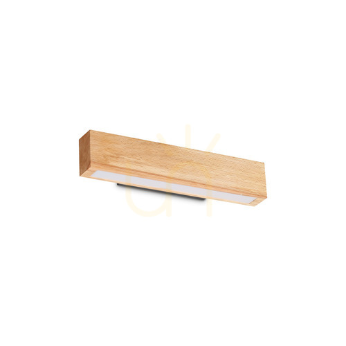 Kontrollera Vägglampa Ideallux CRAFT AP D40 trä svart LED 12W 284477