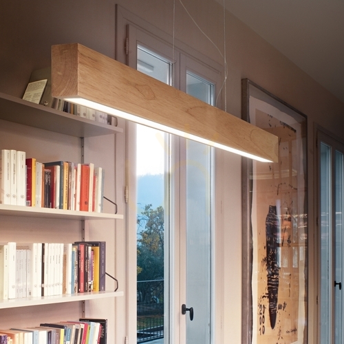 Kontrollera Hänglampa Ideallux CRAFT SP trä LED 32W svart 110 cm 284460