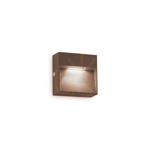 Kontrollera Vägglampa utomhus Ideallux DEDRA brun aluminium LED 328621