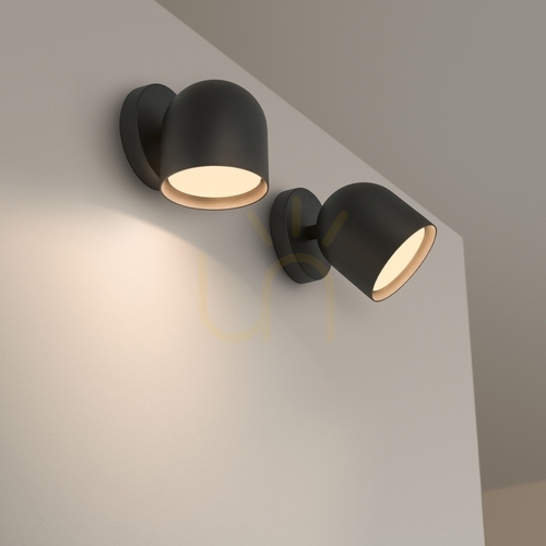 Kontrollera Vägglampa Ideallux DODO AP2 NERO svart 327938