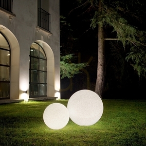 Utomhus stående trädgårdslampa sfär 30 cm vit Ideallux Doris 214009 small 1