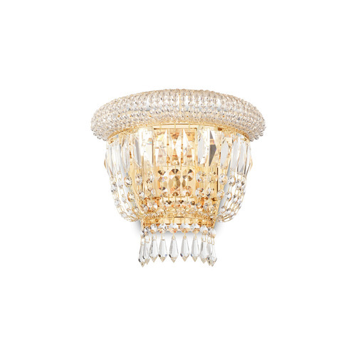 Kontrollera Vägglampa Ideallux Dubai AP2 mässing kristall 201023