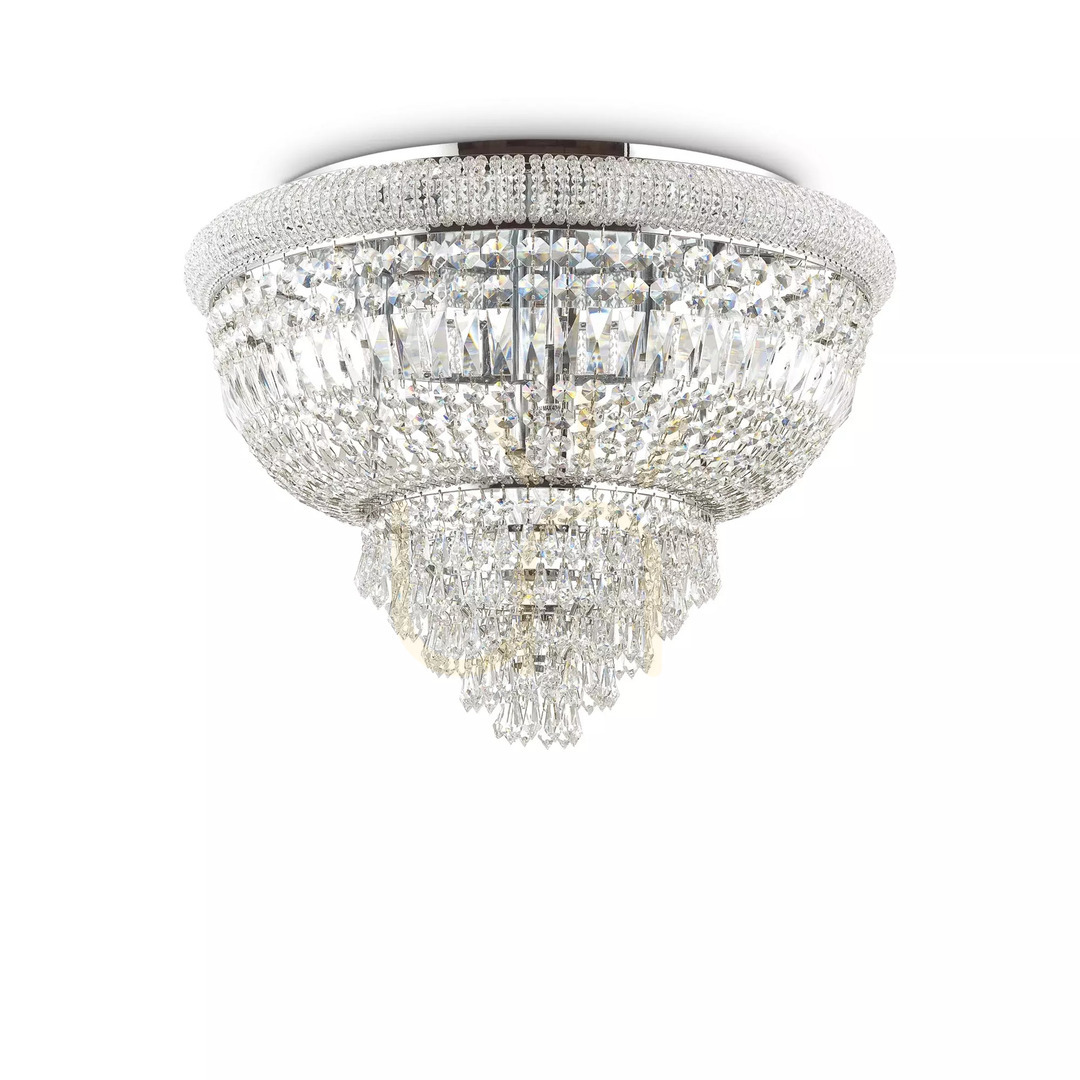 Förhandsvisning Plafond Ideallux Dubai PL24 mässing kristall 78 cm 243498 Plafond Ideallux Dubai PL24 mässing kristall 78 cm 243498
