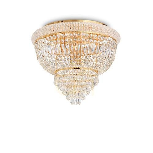 Kontrollera Plafond Ideallux Dubai PL6 mässing kristall 52 cm 201016